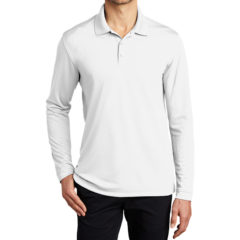 Port Authority® Dry Zone® UV Micro-Mesh Long Sleeve Polo - 9754-White-1-K110LSWhiteModelFront1-1200W