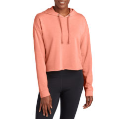 Sport-Tek® Ladies PosiCharge® Tri-Blend Wicking Fleece Crop Hooded Pullover - 9759-SoftClHt-1-LST298SoftClHtModelFront-1200W