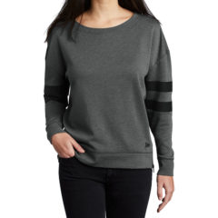 New Era® Ladies Tri-Blend Fleece Varsity Crew - 9788-BlackHeather-1-LNEA513BlackHeatherModelFront-1200W