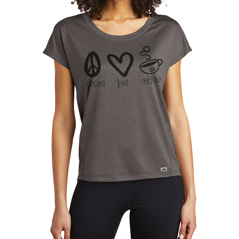 OGIO® ENDURANCE Women’s Pulse Dolman Tee - 9832-GearGrey-1-LOE324GearGreyModelFront-1200W