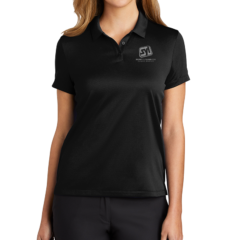 Nike Ladies Dry Essential Solid Polo - 9847-Black-1-NKBV6043BlackModelFront-1200W