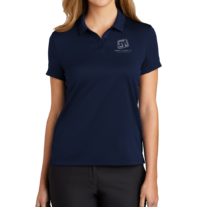 Nike Ladies Dry Essential Solid Polo - 9847-Midnightnavy-1-NKBV6043MidnightnavyModelFront-1200W