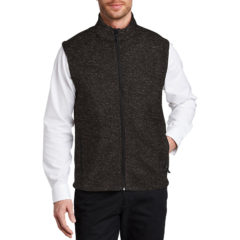 Port Authority® Sweater Fleece Vest - 9904-BlackHeather-1-F236BlackHeatherModelFront-1200W