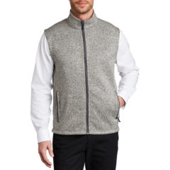 Port Authority® Sweater Fleece Vest - 9904-GreyHeather-1-F236GreyHeatherModelFront-1200W