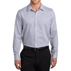 Port Authority® Pincheck Easy Care Shirt - W645_Gusty Grey- White_front
