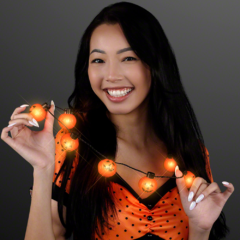 Big Pumpkin Light Bulbs Halloween Necklace - bigpumpkinnecklaceinuse