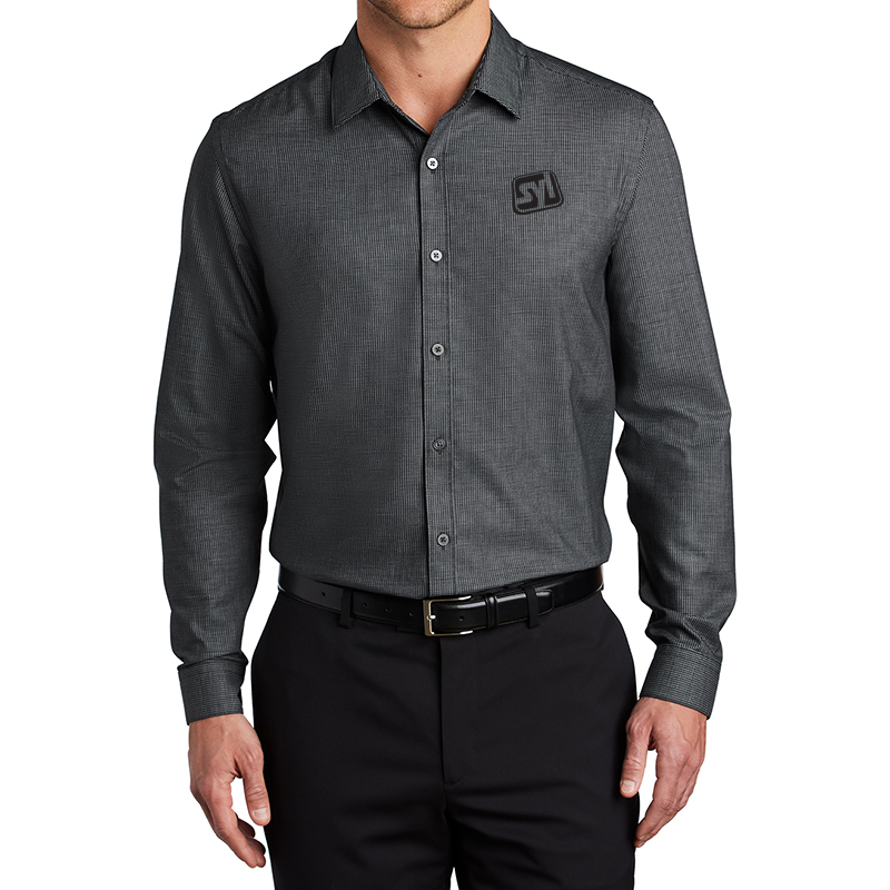 Port Authority® Pincheck Easy Care Shirt - black