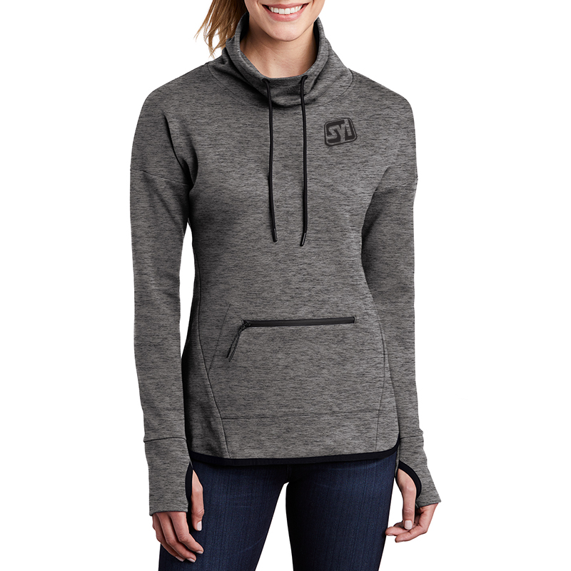 Sport-Tek® Ladies Triumph Cowl Neck Pullover - grey