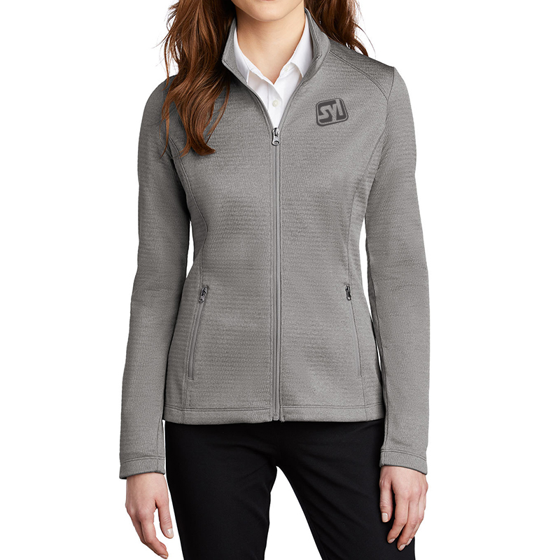 Port Authority® Ladies Diamond Heather Fleece Full-Zip Jacket - grey