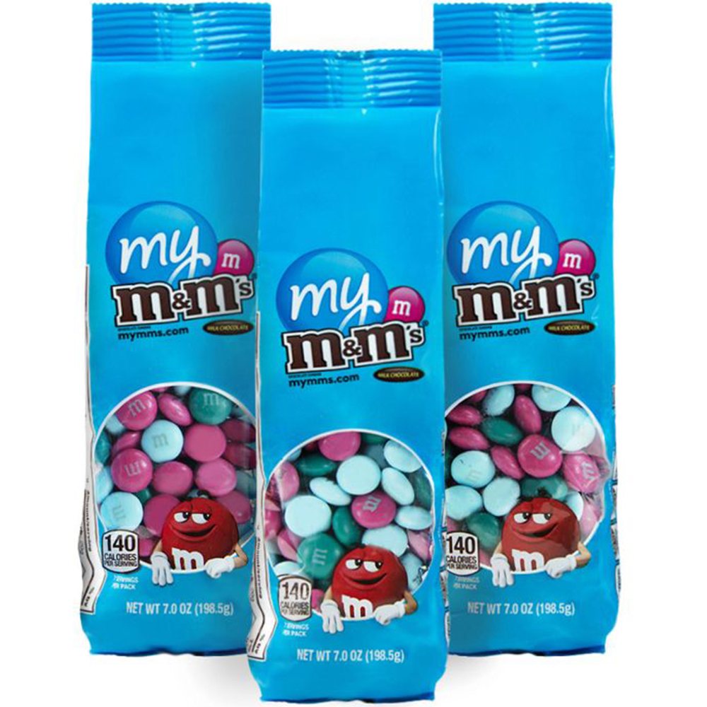 Color Choice M&M’S® – Set of Three 7oz Bags - mm7_3_mm7-3-blue_87772