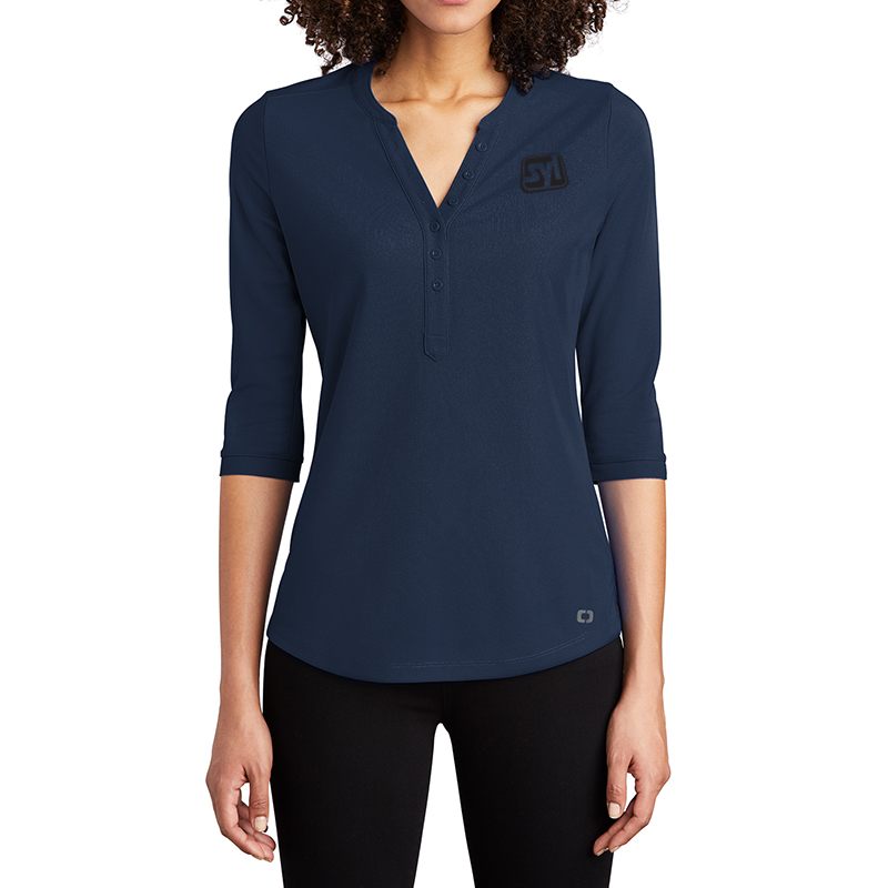 OGIO® Ladies Jewel Henley - navy