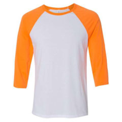 BELLA + CANVAS Unisex Three-Quarter Sleeve Baseball Tee - 43589_f_fm