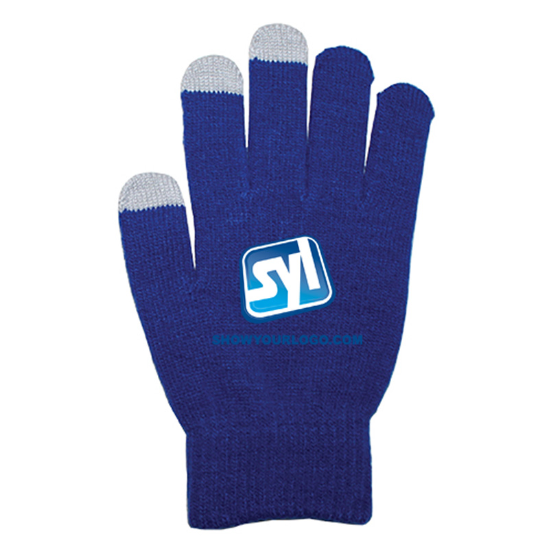 Promotional gloves with touch screen fingertips show your logo