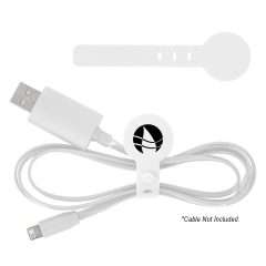 Adjustable Silicone Cable Tie - 2490_WHT_Silkscreen