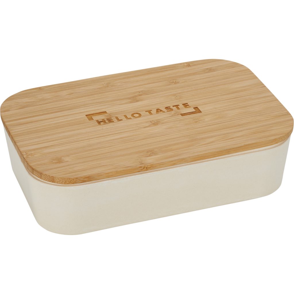 Bamboo Fiber Lunch Box with Cutting Board Lid - beige