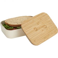 Bamboo Fiber Lunch Box with Cutting Board Lid - download 1