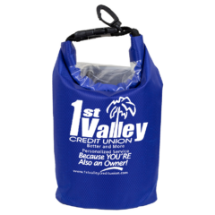 Water Resistant Dry Bag With Clear Pocket Window – 2.5 Liter - drybag25blue