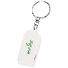 Phone Stand and Screen Cleaner Combo Key Chain - 189_WHT_Digibrite