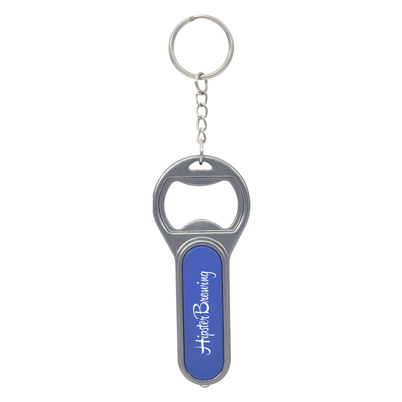 Fiesta Key Chain with Bottle Opener and LED Light - 2360_BLU_Padprint
