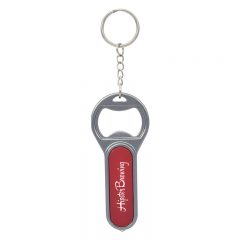 Fiesta Key Chain with Bottle Opener and LED Light - 2360_RED_Padprint