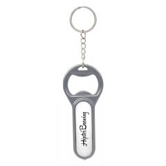 Fiesta Key Chain with Bottle Opener and LED Light - 2360_WHT_Padprint