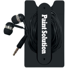 Phone Wallet with Earbuds - 2757_BLK_Silkscreen