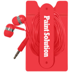Phone Wallet with Earbuds - 2757_RED_Silkscreen