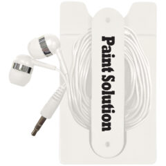 Phone Wallet with Earbuds - 2757_WHT_Silkscreen
