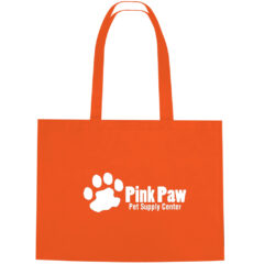 Non-Woven Shopper Tote Bag with Hook and Loop Closure - 3033_ORN_Silkscreen