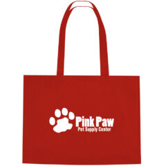 Non-Woven Shopper Tote Bag with Hook and Loop Closure - 3033_RED_Silkscreen