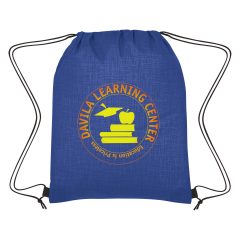 Crosshatch Non-Woven Drawstring Bag - 3369_BLU_Colorbrite