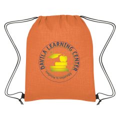 Crosshatch Non-Woven Drawstring Bag - 3369_ORN_Colorbrite