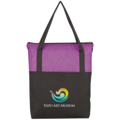 Crosshatch Non-Woven Zippered Tote Bag - 3633_PUR_Colorbrite