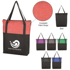 Crosshatch Non-Woven Zippered Tote Bag - 3633_group