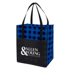 Northwoods Laminated Non-Woven Tote Bag - 3799_BLKBLU_Silkscreen
