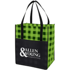 Northwoods Laminated Non-Woven Tote Bag - 3799_BLKGRN_Silkscreen