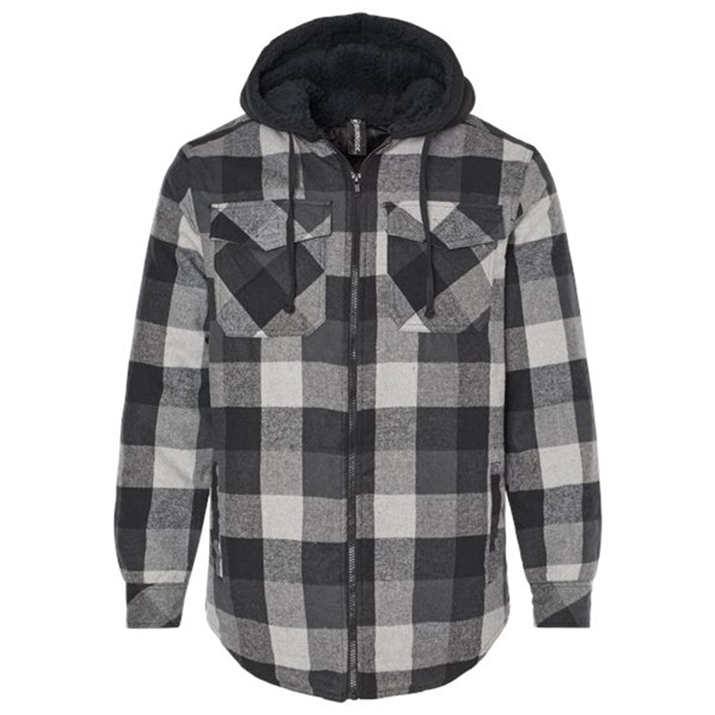 Burnside Quilted Flannel Full-Zip Hooded Jacket - Show Your Logo