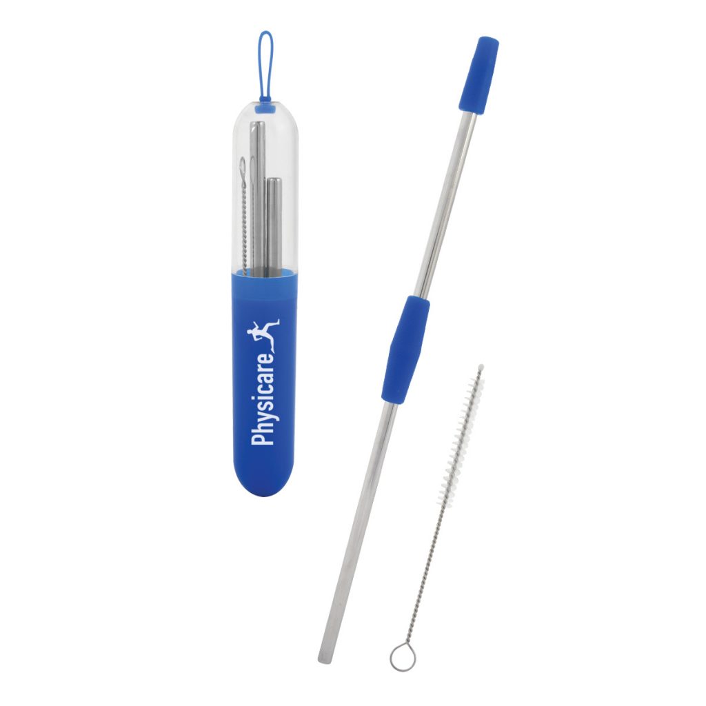 Stainless Steel Straw Kit – 2-Piece - 5217_BLU_Padprint