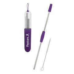 Stainless Steel Straw Kit – 2-Piece - 5217_PUR_Padprint