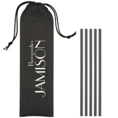 On-the-Go Straws with Pouch - 5239_BLK_Silkscreen