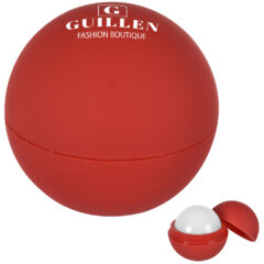 Rubberized Lip Moisturizer Ball - 9284_RED_Silkscreen