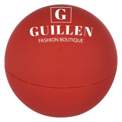 Rubberized Lip Moisturizer Ball - 9284_RED_Silkscreen