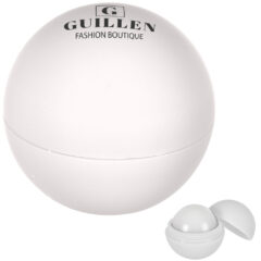 Rubberized Lip Moisturizer Ball - 9284_WHT_Silkscreen