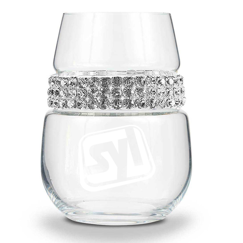 Stemless Wine Glass with Bracelet - silver