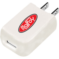 UL Listed Rectangular USB A/C Adapter - 2823_WHT_Digibrite