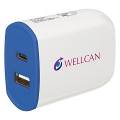 UL Listed 2-In-1 USB Type-C Wall Adapter - 2964_WHTBLU_Digibrite