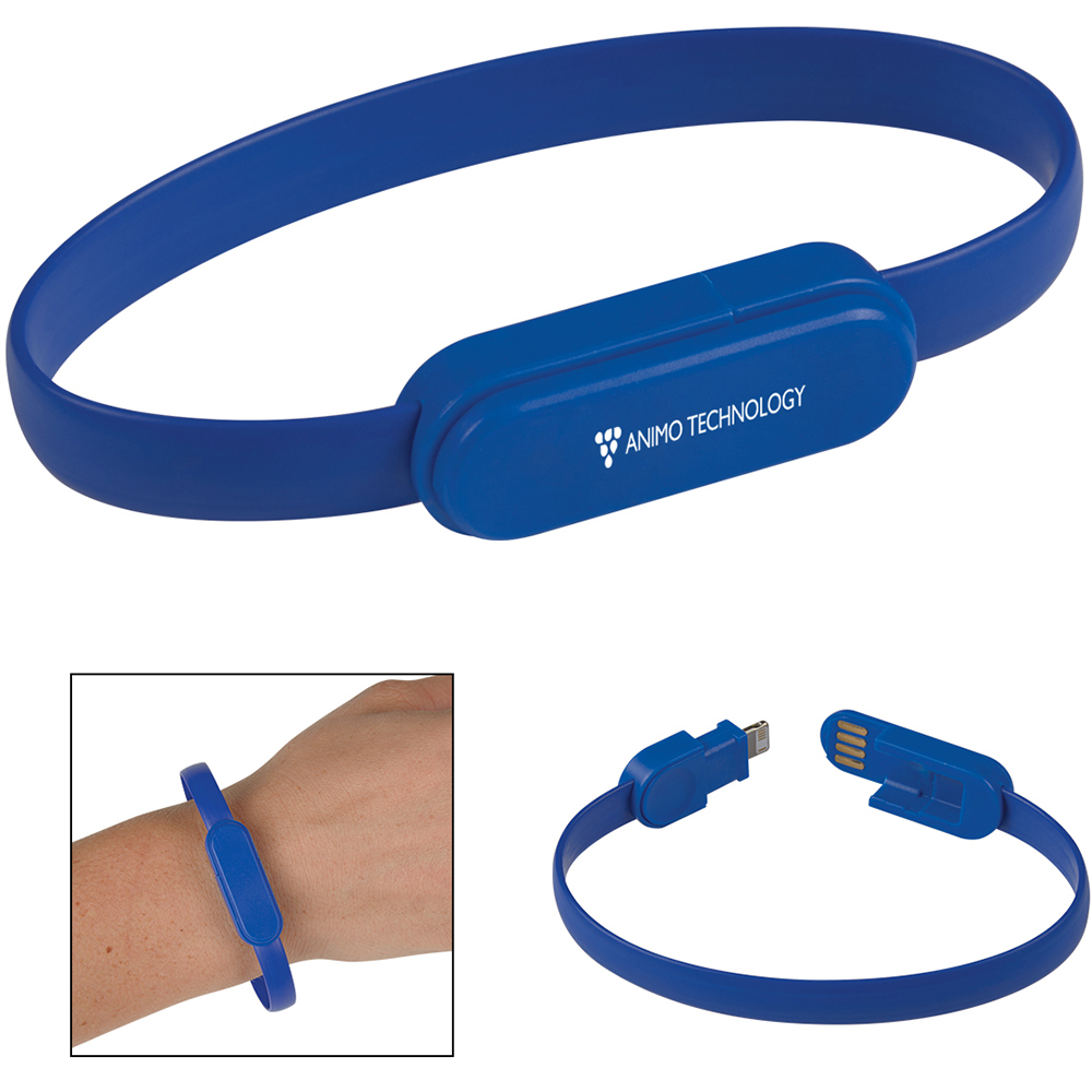 Connector Charging Cable Bracelet 2-In-1 - 2990_BLU_Padprint