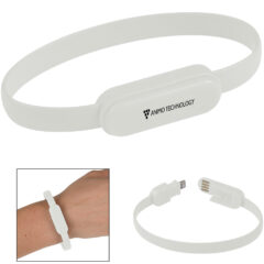 Connector Charging Cable Bracelet 2-In-1 - 2990_WHT_Padprint