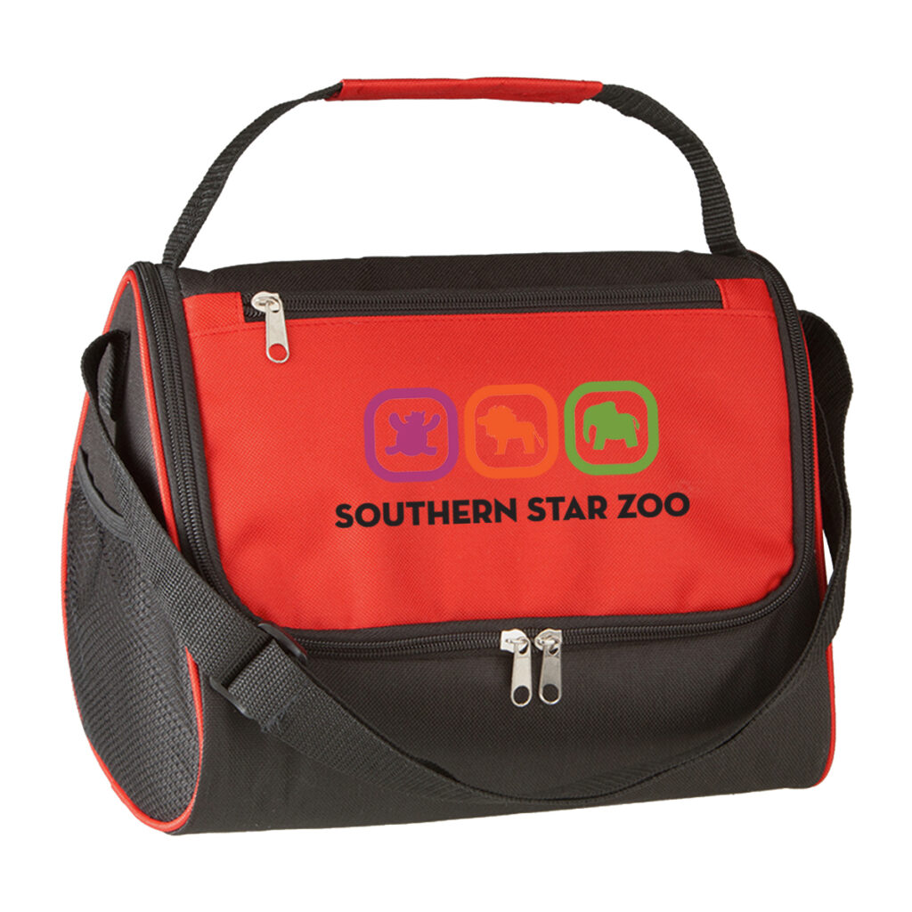 Triangle Cooler Lunch Bag – 12 cans - 3531_BLKRED_Colorbrite