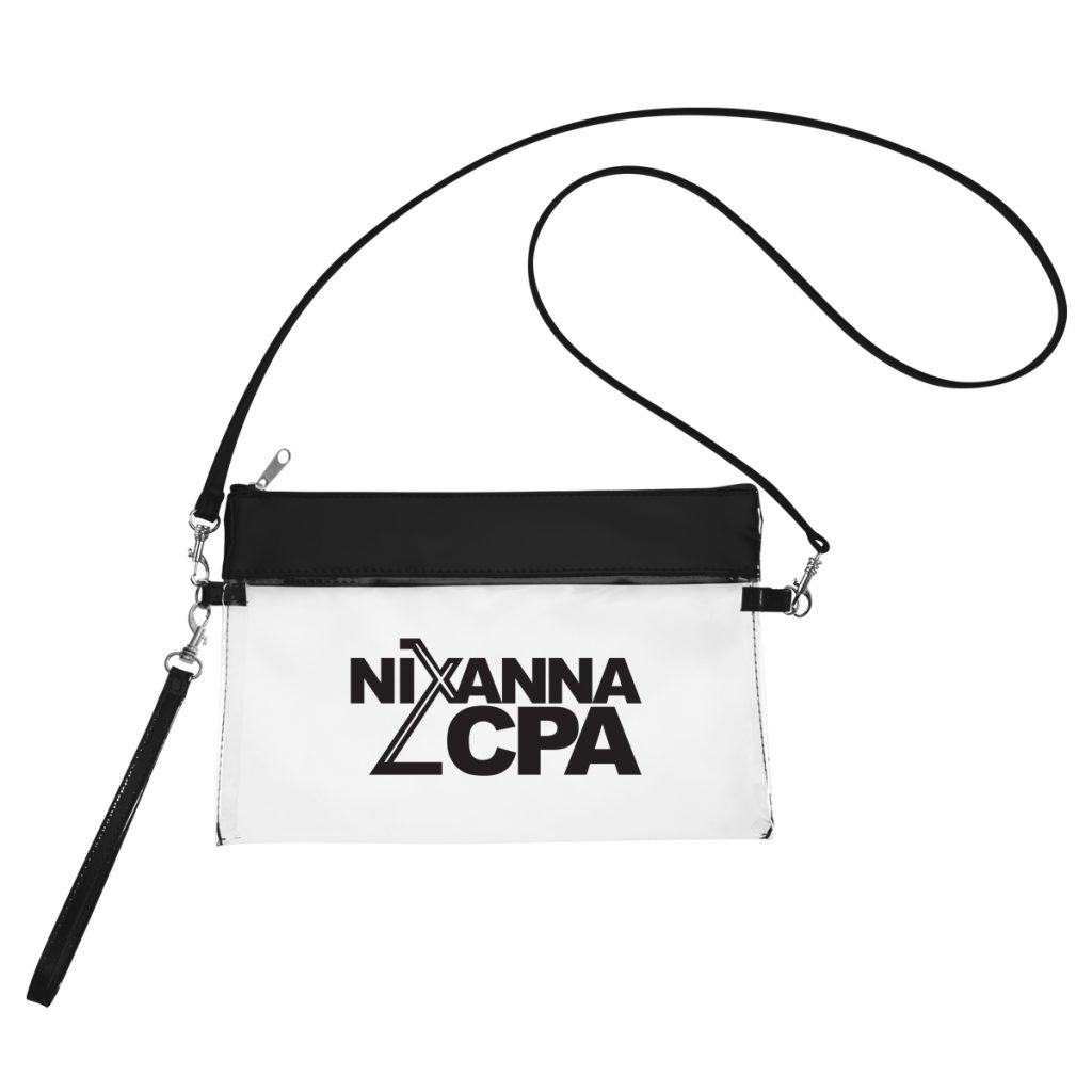 Game Day Clear Wristlet Pouch - 3613_CLRBLK_Silkscreen